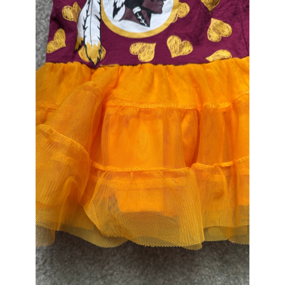 Baby NFL Redskins Matching Set 18 Months Maroon Orange Yellow Dress Bloomer - Picture 4 of 6